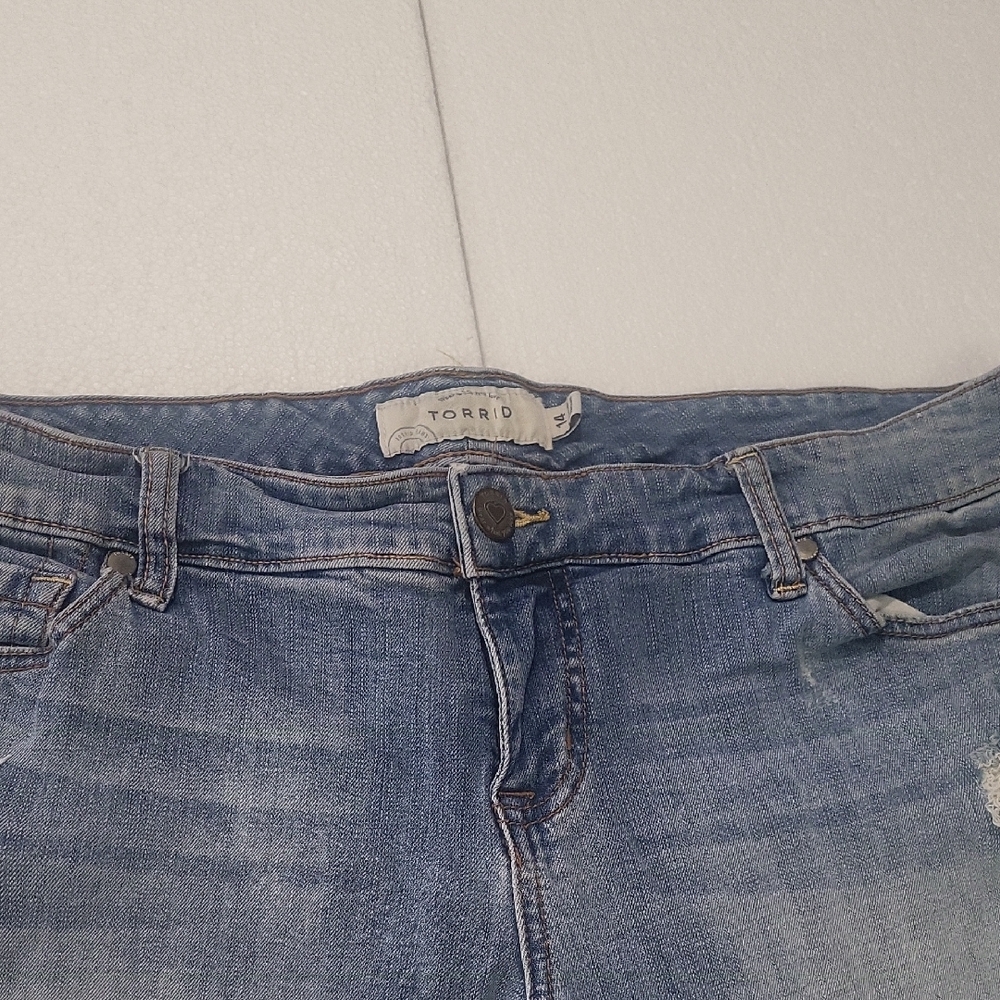 Torrid Blue Denim Jeans Shorts with Medium Wash